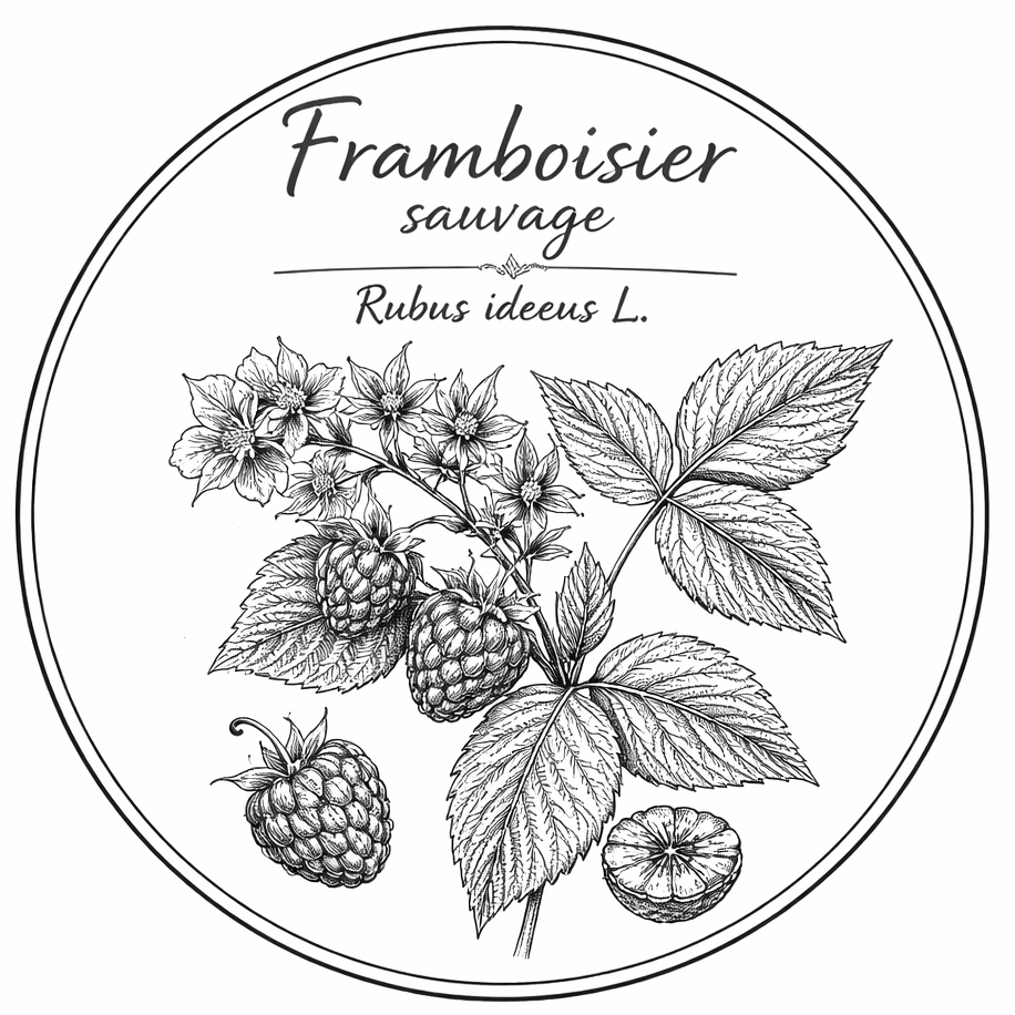 Feuilles de framboisier sauvage