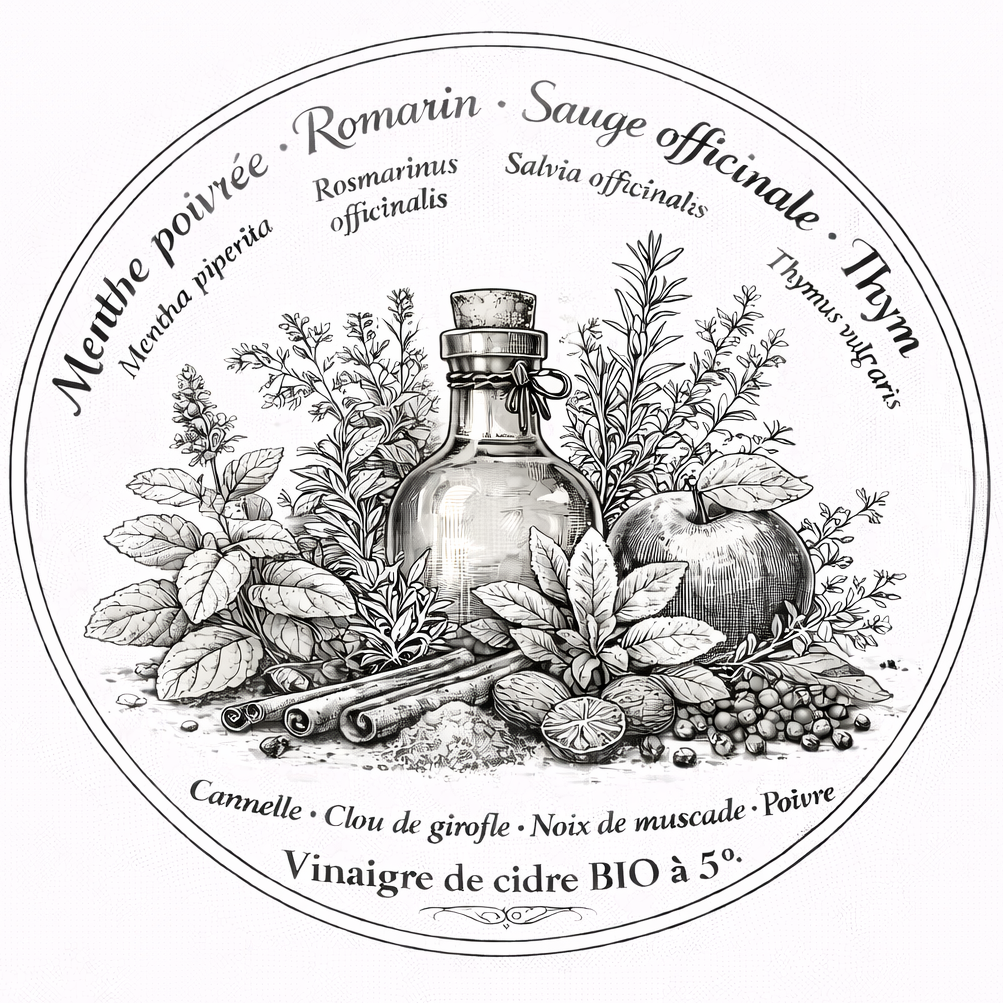 Vinaigre des 4 Voleurs bouteille en verre brun 750 ml